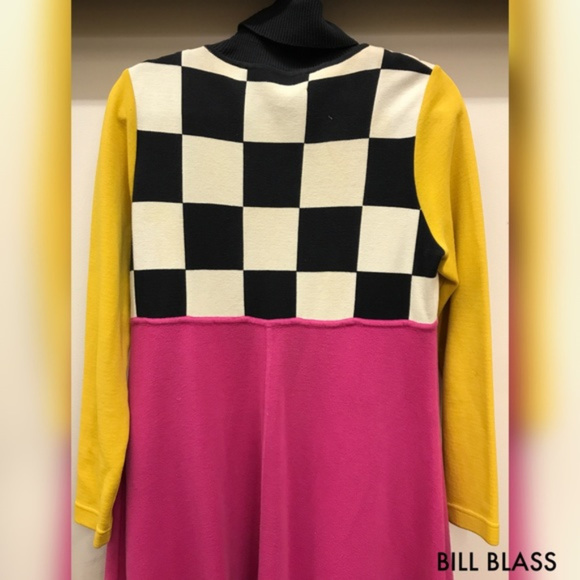 SOLD! BILL BLASS Pop Art Turtle Neck 80's Dress - Picture 5 of 7